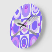 Paarse keuken-wandklok in Retro Style Grote Klok (Hoek)