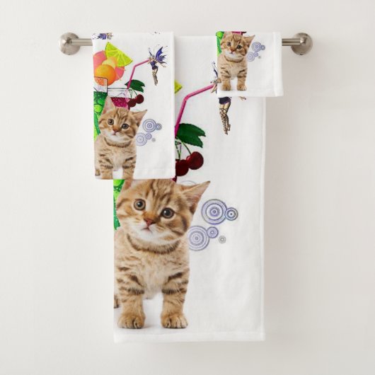 Paarse keukendoekjes bad handdoek (Insitu)