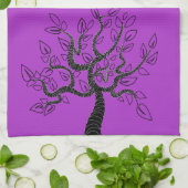 Paarse keukenhanddoek kunstbomen - Kies kleur (Gevouwen)