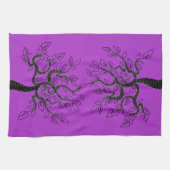 Paarse keukenhanddoek kunstbomen - Kies kleur (Horizontaal)