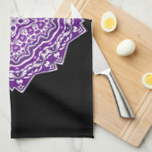 paarse keukenhanddoek mandala (Quarter Fold)