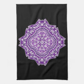 paarse keukenhanddoek mandala (Verticaal)