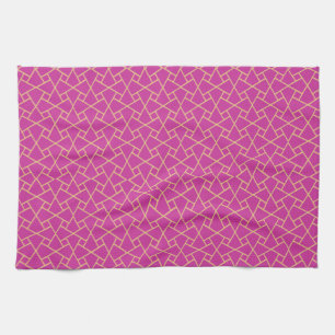 Paarse keukenhanddoek met een goudeffect