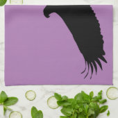 Paarse Keukenhanddoek met Flying Eagle Uw Kleur (Gevouwen)