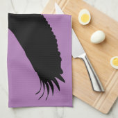 Paarse Keukenhanddoek met Flying Eagle Uw Kleur (Quarter Fold)