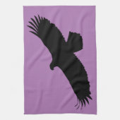 Paarse Keukenhanddoek met Flying Eagle Uw Kleur (Verticaal)