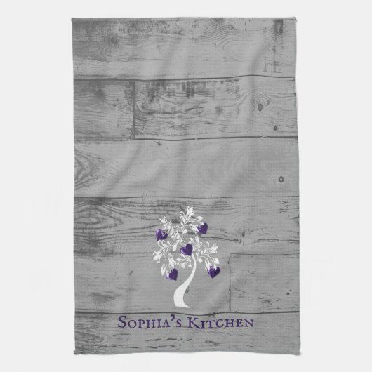 Paarse keukenhanddoek met speciale aandacht voor h (Verticaal)