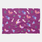 Paarse keukenhanddoek met vlinders (Horizontaal)