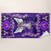 Paarse keukenhanddoek strandlaken (Voorkant)