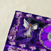 Paarse keukenhanddoek strandlaken (In situ)