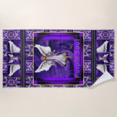 Paarse keukenhanddoek strandlaken (Voorkant)