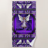 Paarse keukenhanddoek strandlaken (Voorkant)