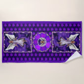 Paarse keukenhanddoek strandlaken (Voorkant)