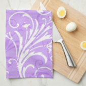 Paarse keukenhanddoeken voor sierdoeleinden (Quarter Fold)