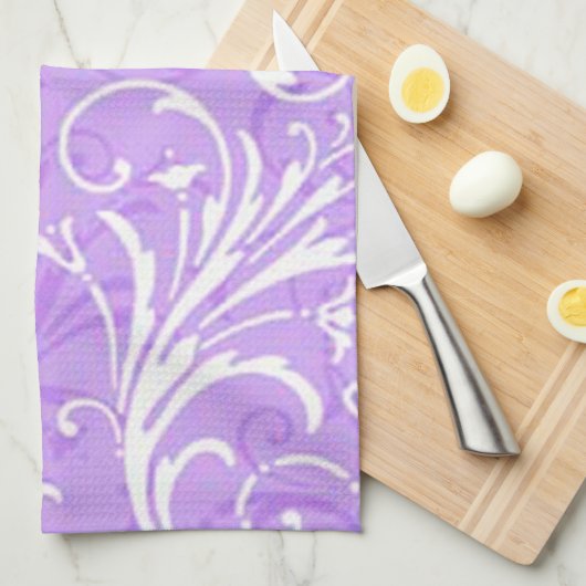Paarse keukenhanddoeken voor sierdoeleinden (Quarter Fold)