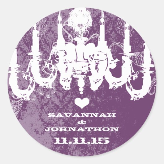 Paarse Kies een  kleurenluidspreker Ronde Sticker (Voorkant)