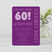 Paarse Kijk die 60-jarige uitnodiging draait (Staand voorkant)