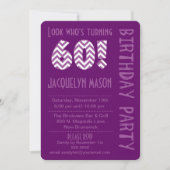 Paarse Kijk die 60-jarige uitnodiging draait (Voorkant)