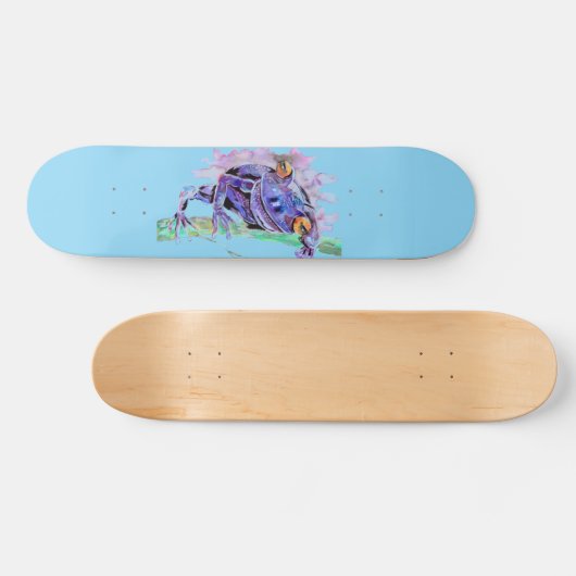 Paarse kikker persoonlijk skateboard (Horizontaal)