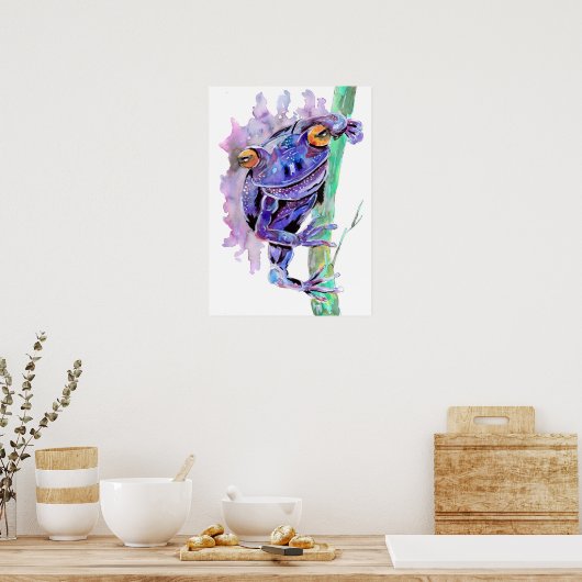 Paarse kikker poster (Keuken)