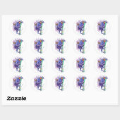 Paarse Kikker Ronde Sticker (Vel)