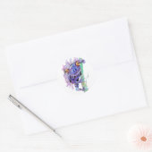 Paarse Kikker Ronde Sticker (Envelop)