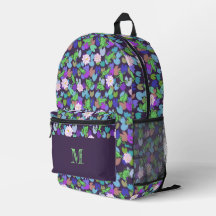 Paarse kikkerpatroon gepersonaliseerd monogram