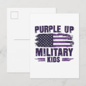 Paarse Kinder bewustmakingsmaand Uitnodiging Briefkaart (Voorkant / Achterkant)