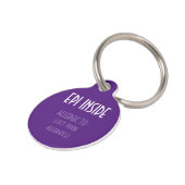 Paarse Kinder Epi Inside Noodcontactallergie Huisdierpenning (Zijkant)