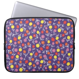 Paarse Kinderen Bloem Ditsy Laptop Hoes