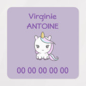 Paarse Kinderen Etiket met een Cute Unicorn Labels (Design 1)