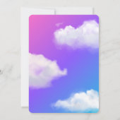 Paarse kinderen verjaardagsfeestje kaart (Achterkant)