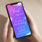 Paarse kinderen verjaardagsfeestje kaart