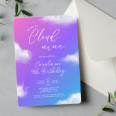 Paarse kinderen verjaardagsfeestje kaart