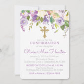 Paarse kindermeisjes Bevestiging Uitnodiging (Voorkant)