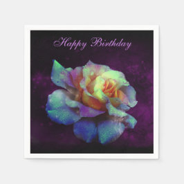 Paarse Kissed Turquoise Rozen servet - Aanpassen