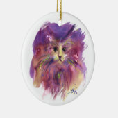 PAARSE KITJE, KATTENPORTRET KERAMISCH ORNAMENT (Rechts)
