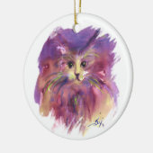 PAARSE KITJE, KATTENPORTRET KERAMISCH ORNAMENT (Links)