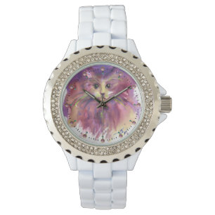 PAARSE KITTEN, CUTE KITTY CAT-PORTRAT HORLOGE