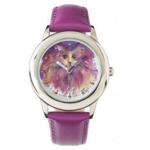 PAARSE KITTEN, CUTE KITTY CAT-PORTRAT HORLOGE