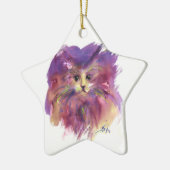 PAARSE KITTEN, KITTY CAT PORTRAIT, Amethyst Gem Keramisch Ornament (Links)