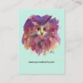 PAARSE KITTEN, KITTY CAT-PORTRAIT, Blauwgroen groe Visitekaartje (Achterkant)