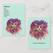 PAARSE KITTEN, KITTY CAT-PORTRAIT, Blauwgroen groe Visitekaartje (Voorkant / Achterkant)
