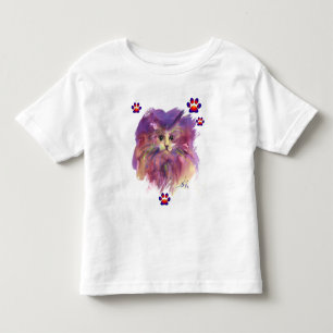 PAARSE KITTEN, KITTY CAT PORTRAIT, COLORFUL PAWS KINDER SHIRTS