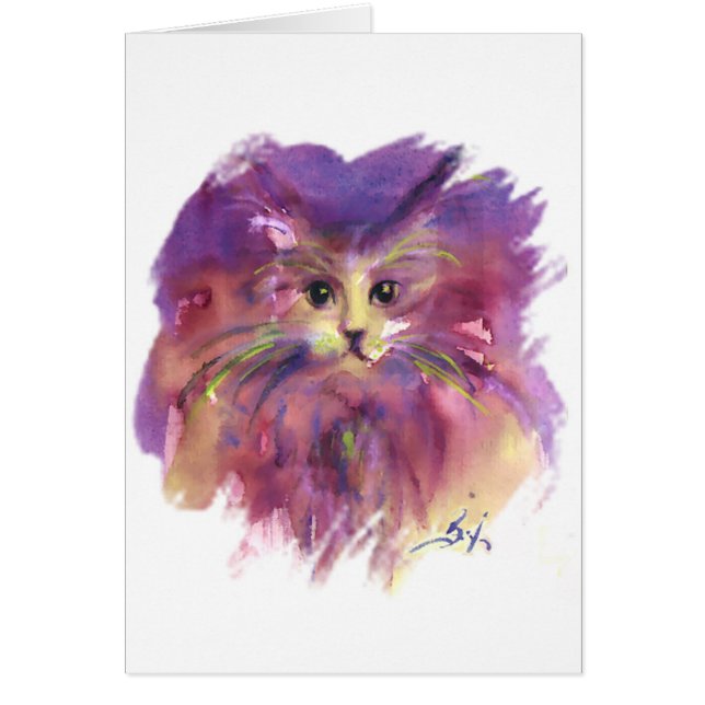 PAARSE KITTEN, KITTY CAT PORTRAIT, COLORFULE PAWS (Voorkant)