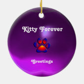 PAARSE KITTEN, KITTY CAT-PORTRAIT KERAMISCH ORNAMENT (Achterkant)