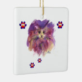 PAARSE KITTEN, KITTY CAT-PORTRAIT, kleurrijke pokk Keramisch Ornament (Rechts)