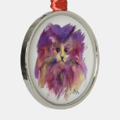PAARSE KITTEN, KITTY CAT-PORTRAIT METALEN ORNAMENT (Rechts)