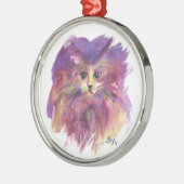 PAARSE KITTEN, KITTY CAT-PORTRAIT METALEN ORNAMENT (Links)
