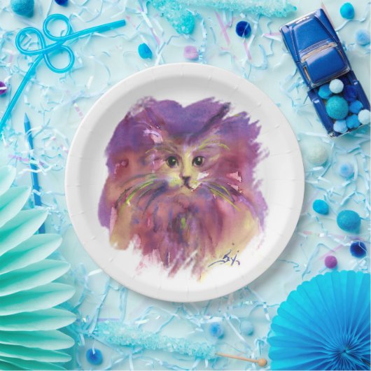 PAARSE KITTEN, KITTY CAT-PORTRAIT PAPIEREN BORDJE (Feest)